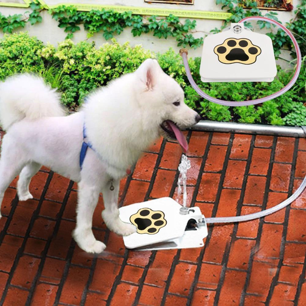 Outdoor Dog Pet Water Fountain – Step-On Paw Pad Activated Fresh Water Dispenser for Dogs | Durable Yard Pet Hydration Station