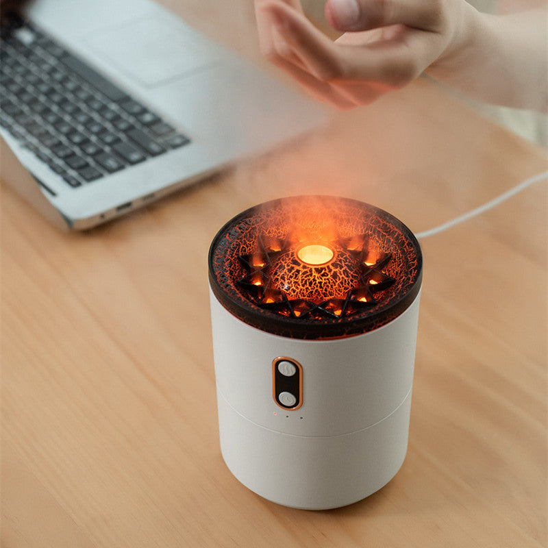 Volcanic Flame Aroma Diffuser – USB Portable Jellyfish Humidifier with Night Light & Essential Oil Fragrance