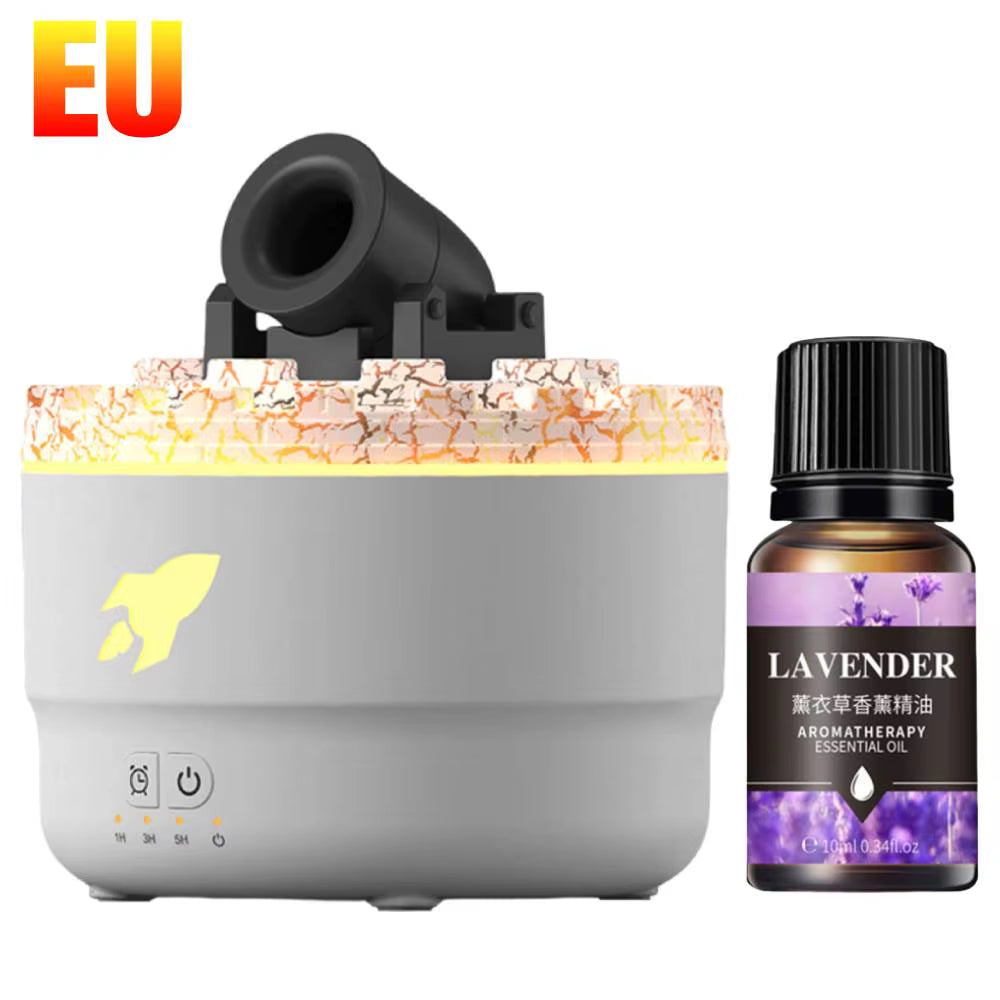Volcanic Crack Light Cannon Aroma Humidifier – Essential Oil Diffuser, Aromatherapy Mist & Night Light for Home & Office