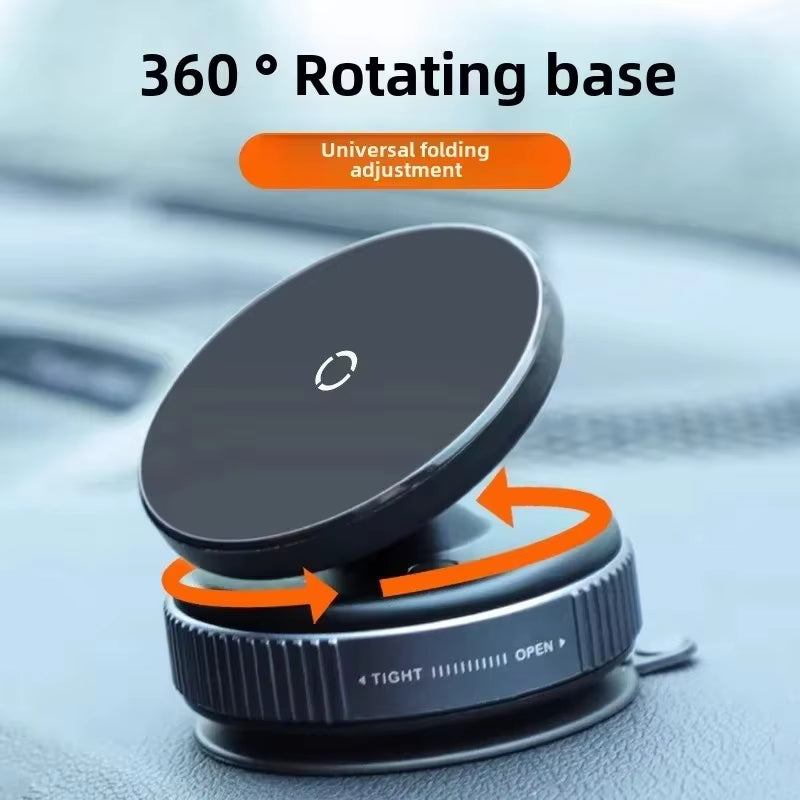 360° Rotation Magnetic Car Phone Holder – Magsafe-Compatible Vacuum Suction Cup Navigation Stand Bracket for iPhone & Smartphones