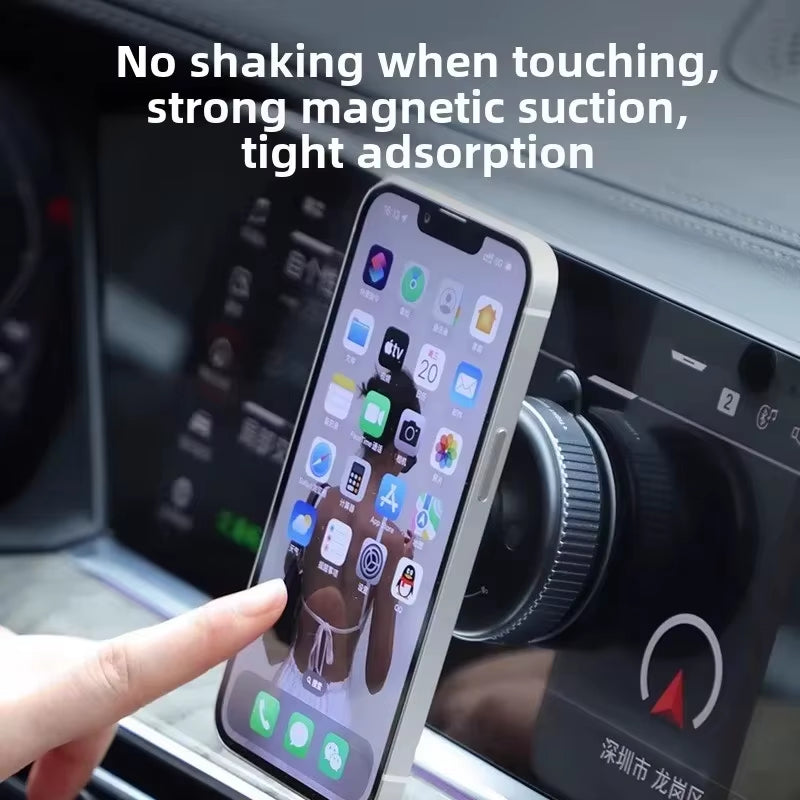 360° Rotation Magnetic Car Phone Holder – Magsafe-Compatible Vacuum Suction Cup Navigation Stand Bracket for iPhone & Smartphones