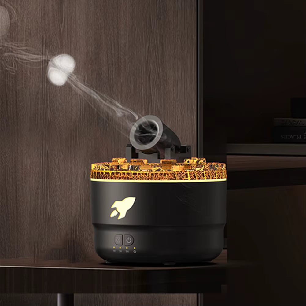 Volcanic Crack Light Cannon Aroma Humidifier – Essential Oil Diffuser, Aromatherapy Mist & Night Light for Home & Office