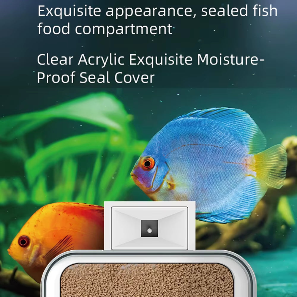 WiFi Smart Automatic Aquarium Feeder – 100ML Large Capacity Goldfish Fish Feeder with App Control, Timing, and Feeding Records