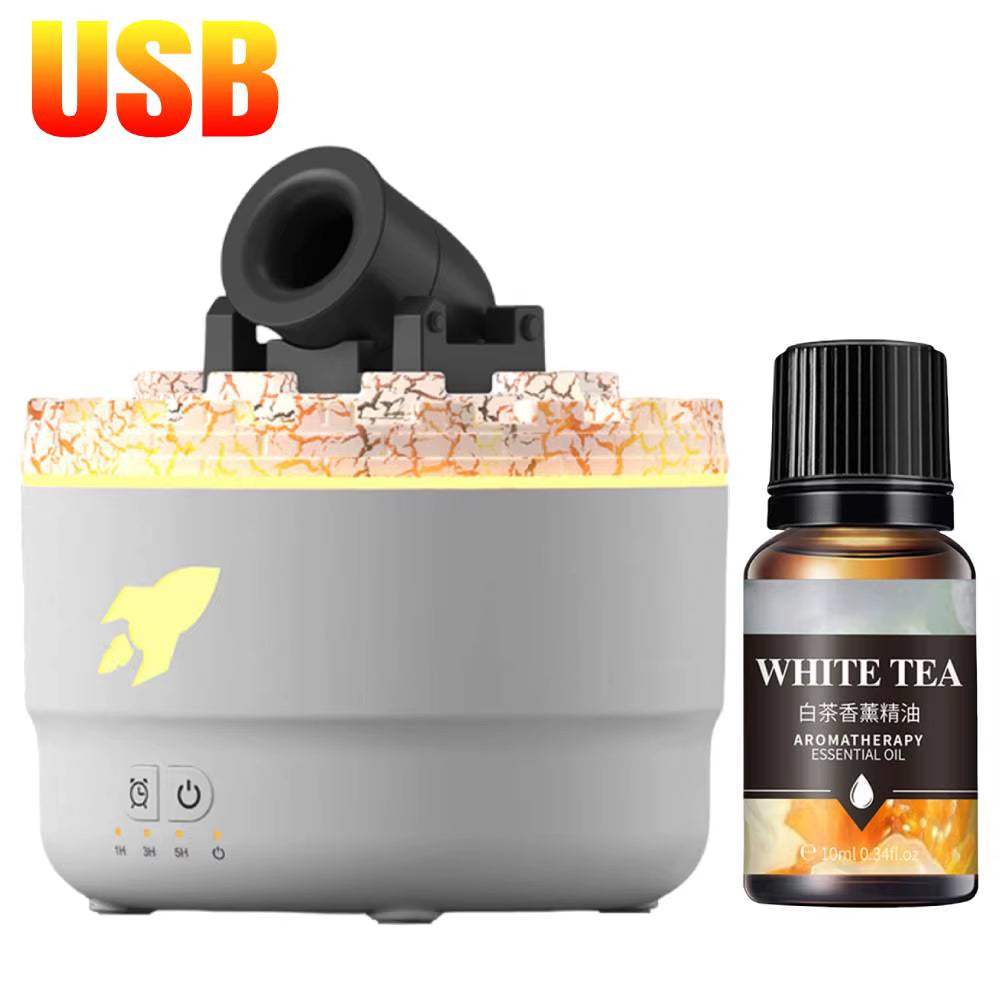 Volcanic Crack Light Cannon Aroma Humidifier – Essential Oil Diffuser, Aromatherapy Mist & Night Light for Home & Office