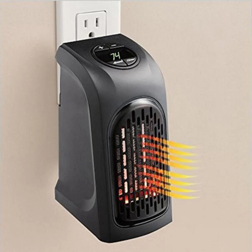 Mini Electric Ceramic Heater – Portable Winter Warmer for Home, Office & Camping | Adjustable Temperature & Timer