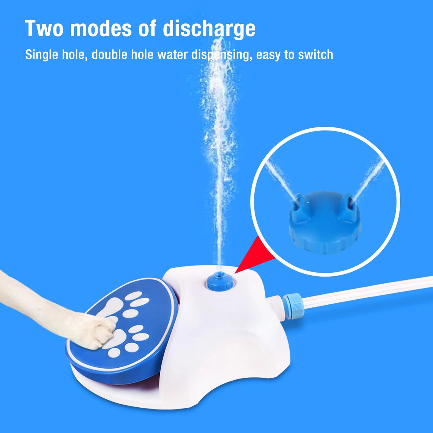 Outdoor Dog Water Fountain Paw Activated – Step-On Pet Water Dispenser with Hose for Lawn & Garden Hydration
