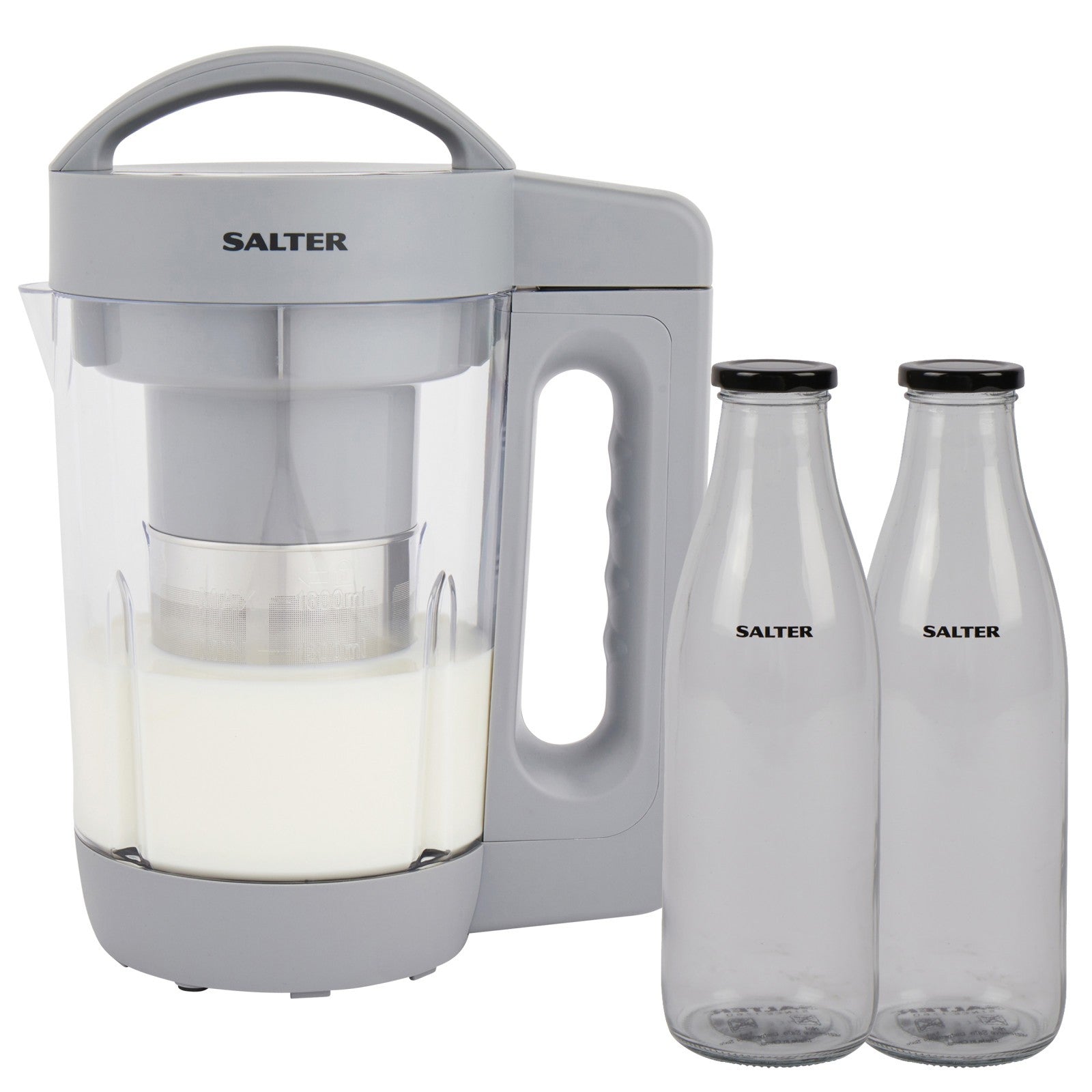 Salter Plant Milk Maker 1.6L – Vegan Nut & Oat Milk Machine, Dairy-Free Maker with Bottles Included, BPA-Free Sustainable Design