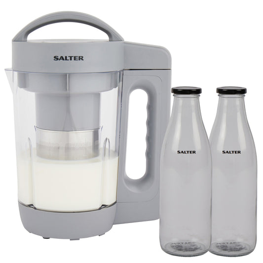 Salter Plant Milk Maker 1.6L – Vegan Nut & Oat Milk Machine, Dairy-Free Maker with Bottles Included, BPA-Free Sustainable Design
