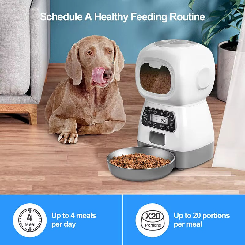 Automatic Pet Feeder with Intelligent Remote Control – Smart Cat & Dog Food Dispenser with Timing & Portion Control