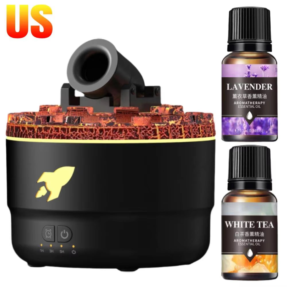 Volcanic Crack Light Cannon Aroma Humidifier – Essential Oil Diffuser, Aromatherapy Mist & Night Light for Home & Office