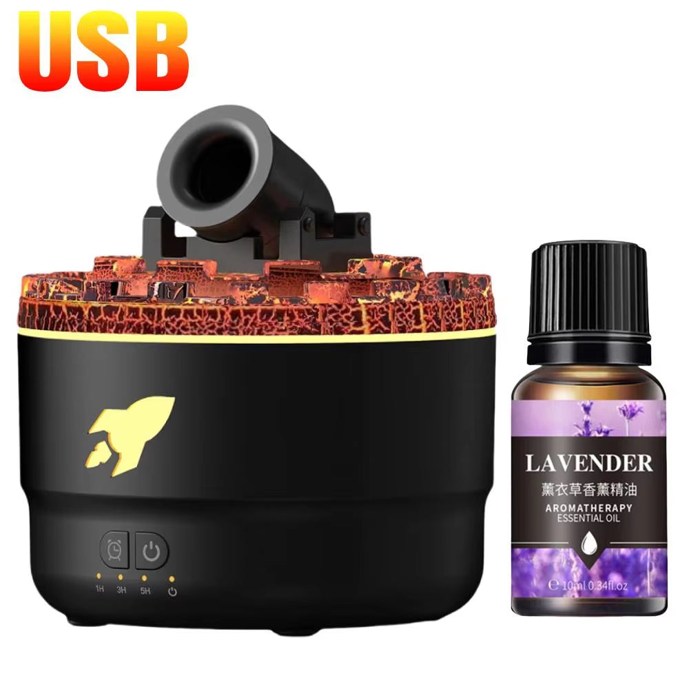 Volcanic Crack Light Cannon Aroma Humidifier – Essential Oil Diffuser, Aromatherapy Mist & Night Light for Home & Office