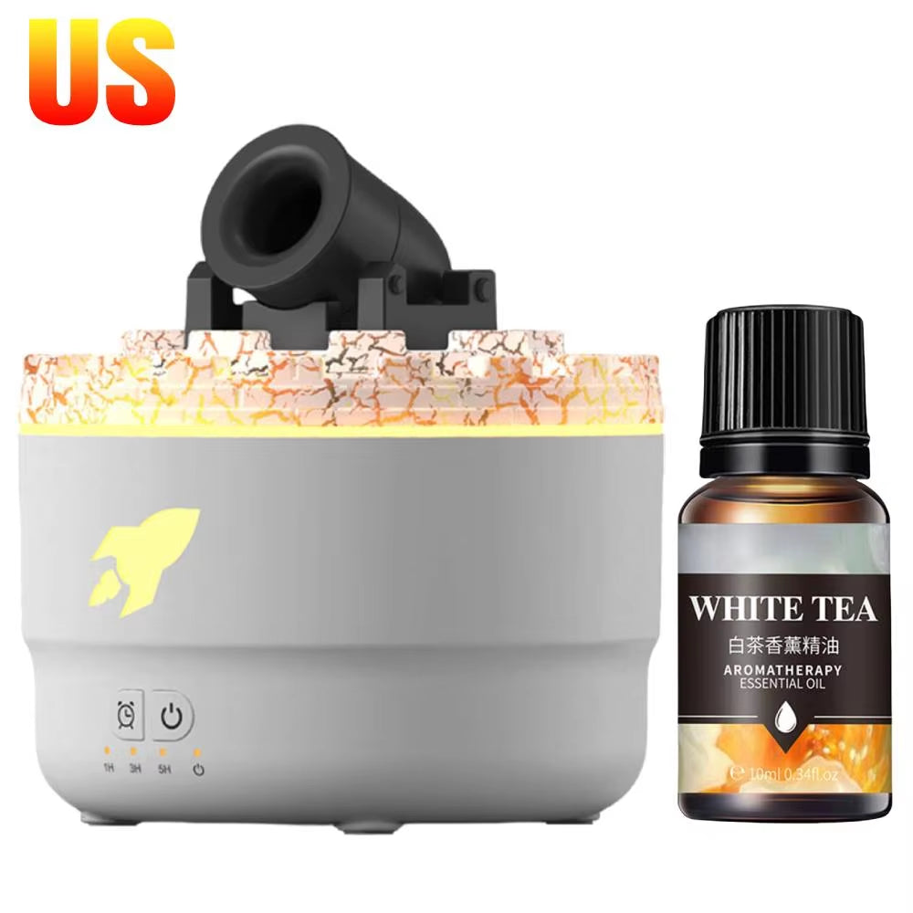 Volcanic Crack Light Cannon Aroma Humidifier – Essential Oil Diffuser, Aromatherapy Mist & Night Light for Home & Office
