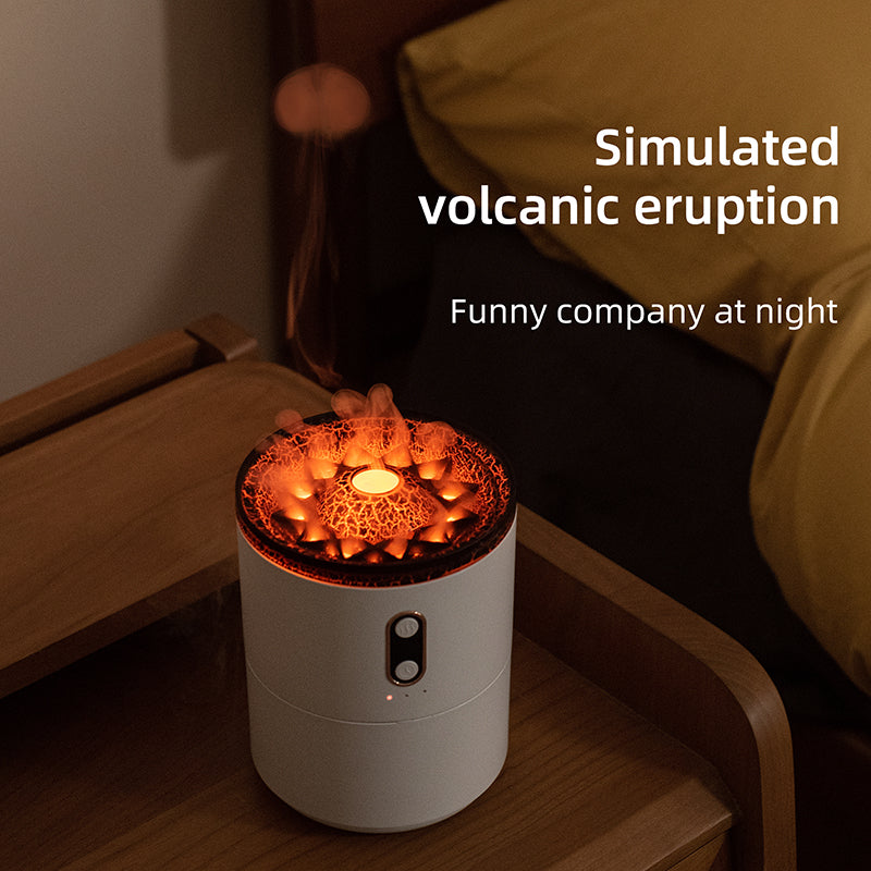 Volcanic Flame Aroma Diffuser – USB Portable Jellyfish Humidifier with Night Light & Essential Oil Fragrance