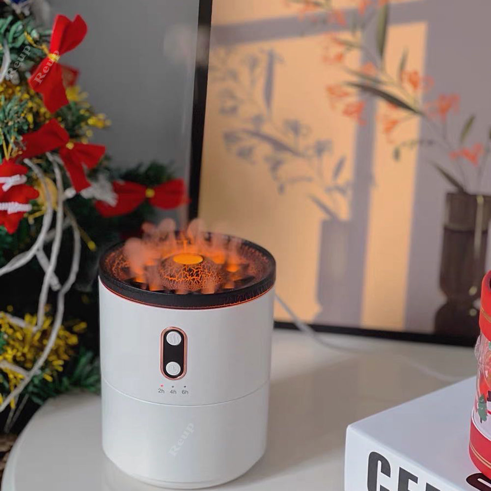 Volcanic Flame Aroma Diffuser – USB Portable Jellyfish Humidifier with Night Light & Essential Oil Fragrance